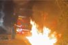 Sullia : Eicher truck catches fire; completely gutted